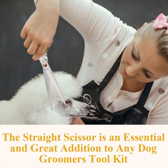 JASON 7.5 Inch Curved Thinning Scissors for Dogs 43 Teeth Professional Downward Curved Dog Scissors Made of Japanese 440C Stainless Steel Fur Scissors with Symmetrical Handle JASON 7.5 Inch Curved Thinning Scissors for Dogs 43 Teeth Professional Downward Curved Dog Scissors Made of Japanese 440C Stainless Steel Fur Scissors with Symmetrical Handle