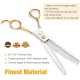 JASON 7.5 Inch Curved Thinning Scissors for Dogs 43 Teeth Professional Downward Curved Dog Scissors Made of Japanese 440C Stainless Steel Fur Scissors with Symmetrical Handle JASON 7.5 Inch Curved Thinning Scissors for Dogs 43 Teeth Professional Downward Curved Dog Scissors Made of Japanese 440C Stainless Steel Fur Scissors with Symmetrical Handle