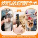 JASON Dog Grooming Scissors Set Professional 6 in 1 Dog Shears Kit - 6.5" Thinning, 7" Straight, 7" Up-Curved, 7" Down-Curved Shears and Comb for Dog Cat Pet with Adjustable Screw (Black) JASON Dog Grooming Scissors Set Professional 6 in 1 Dog Shears Kit - 6.5" Thinning, 7" Straight, 7" Up-Curved, 7" Down-Curved Shears and Comb for Dog Cat Pet with Adjustable Screw (Black)