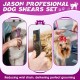 JASON Dog Grooming Scissors Set Professional 6 in 1 Dog Shears Kit - 6.5" Thinning, 7" Straight, 7" Up-Curved, 7" Down-Curved Shears and Comb for Dog Cat Pet with Adjustable Screw (Black) JASON Dog Grooming Scissors Set Professional 6 in 1 Dog Shears Kit - 6.5" Thinning, 7" Straight, 7" Up-Curved, 7" Down-Curved Shears and Comb for Dog Cat Pet with Adjustable Screw (Black)