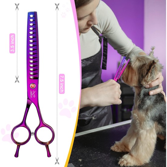 JASON Professional 7.5 Inch Dog Scissors Set 6 in 1 Grooming Scissors Set for Dogs - Straight Curved Dog Scissors 16/36 Teeth Thinning Scissors for Dogs with Ergonomic Handle for Pet Grooming JASON Professional 7.5 Inch Dog Scissors Set 6 in 1 Grooming Scissors Set for Dogs - Straight Curved Dog Scissors 16/36 Teeth Thinning Scissors for Dogs with Ergonomic Handle for Pet Grooming