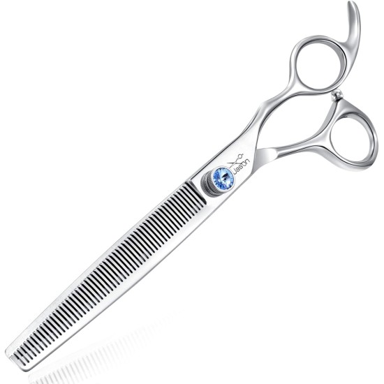 JASON Professional 7.5 Inch Thinning Scissors for Dogs Cats Pets Dog Scissors Grooming Scissors with Adjustable Screw 56 Teeth JASON Professional 7.5 Inch Thinning Scissors for Dogs Cats Pets Dog Scissors Grooming Scissors with Adjustable Screw 56 Teeth