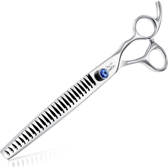 JASON Professional 7.5 Inch Thinning Scissors for Dogs Cats Pets Dog Scissors Grooming Scissors with Adjustable Screw 56 Teeth JASON Professional 7.5 Inch Thinning Scissors for Dogs Cats Pets Dog Scissors Grooming Scissors with Adjustable Screw 56 Teeth