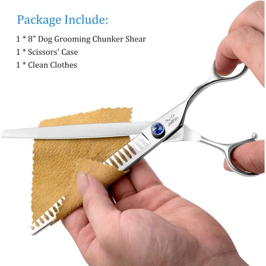 JASON Professional 7.5 Inch Thinning Scissors for Dogs Cats Pets Dog Scissors Grooming Scissors with Adjustable Screw 56 Teeth JASON Professional 7.5 Inch Thinning Scissors for Dogs Cats Pets Dog Scissors Grooming Scissors with Adjustable Screw 56 Teeth