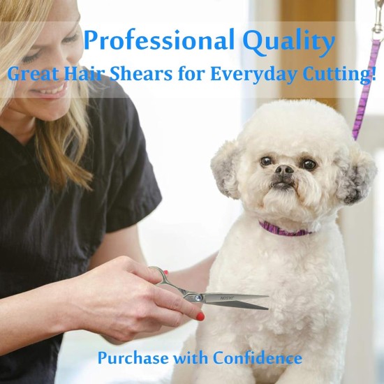 JASON Professional 7.5 Inch Thinning Scissors for Dogs Cats Pets Dog Scissors Grooming Scissors with Adjustable Screw 56 Teeth JASON Professional 7.5 Inch Thinning Scissors for Dogs Cats Pets Dog Scissors Grooming Scissors with Adjustable Screw 56 Teeth