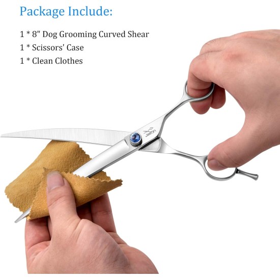 JASON Professional 7.5 Inch Thinning Scissors for Dogs Cats Pets Dog Scissors Grooming Scissors with Adjustable Screw 56 Teeth JASON Professional 7.5 Inch Thinning Scissors for Dogs Cats Pets Dog Scissors Grooming Scissors with Adjustable Screw 56 Teeth