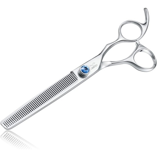 JASON Professional 7.5 Inch Thinning Scissors for Dogs Cats Pets Dog Scissors Grooming Scissors with Adjustable Screw 56 Teeth JASON Professional 7.5 Inch Thinning Scissors for Dogs Cats Pets Dog Scissors Grooming Scissors with Adjustable Screw 56 Teeth