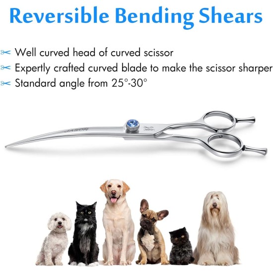 JASON Professional 7.5 Inch Thinning Scissors for Dogs Cats Pets Dog Scissors Grooming Scissors with Adjustable Screw 56 Teeth JASON Professional 7.5 Inch Thinning Scissors for Dogs Cats Pets Dog Scissors Grooming Scissors with Adjustable Screw 56 Teeth