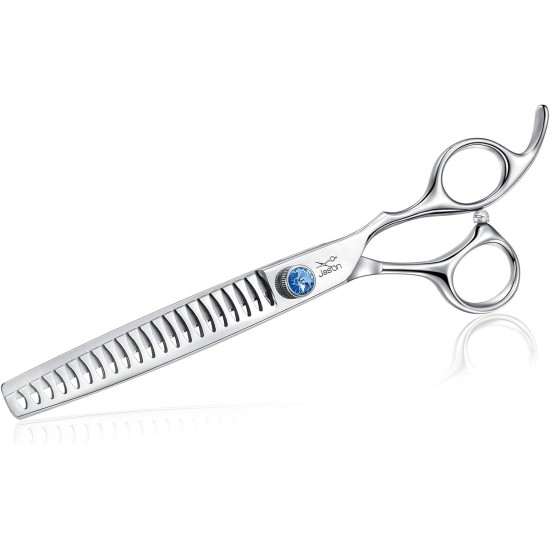 JASON Professional 7.5 Inch Thinning Scissors for Dogs Cats Pets Dog Scissors Grooming Scissors with Adjustable Screw 56 Teeth JASON Professional 7.5 Inch Thinning Scissors for Dogs Cats Pets Dog Scissors Grooming Scissors with Adjustable Screw 56 Teeth