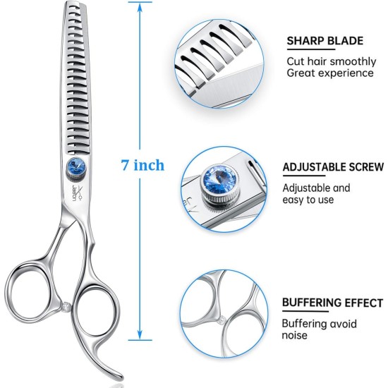 JASON Professional 7.5 Inch Thinning Scissors for Dogs Cats Pets Dog Scissors Grooming Scissors with Adjustable Screw 56 Teeth JASON Professional 7.5 Inch Thinning Scissors for Dogs Cats Pets Dog Scissors Grooming Scissors with Adjustable Screw 56 Teeth