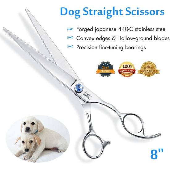 JASON Professional 7.5 Inch Thinning Scissors for Dogs Cats Pets Dog Scissors Grooming Scissors with Adjustable Screw 56 Teeth JASON Professional 7.5 Inch Thinning Scissors for Dogs Cats Pets Dog Scissors Grooming Scissors with Adjustable Screw 56 Teeth