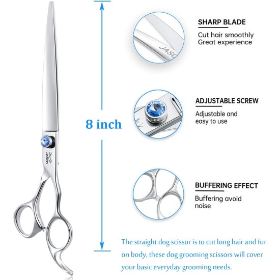 JASON Professional 7.5 Inch Thinning Scissors for Dogs Cats Pets Dog Scissors Grooming Scissors with Adjustable Screw 56 Teeth JASON Professional 7.5 Inch Thinning Scissors for Dogs Cats Pets Dog Scissors Grooming Scissors with Adjustable Screw 56 Teeth