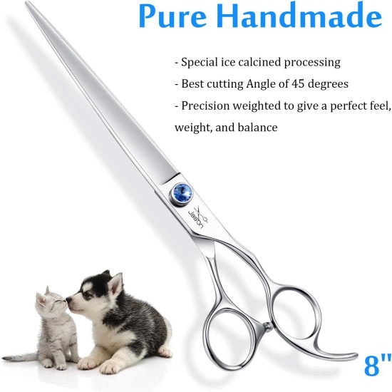 JASON Professional 7.5 Inch Thinning Scissors for Dogs Cats Pets Dog Scissors Grooming Scissors with Adjustable Screw 56 Teeth JASON Professional 7.5 Inch Thinning Scissors for Dogs Cats Pets Dog Scissors Grooming Scissors with Adjustable Screw 56 Teeth