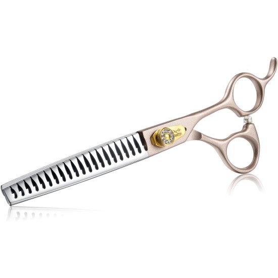 JASON Professional Dog Scissors Set 6 in 1 Fur Scissors for Dogs Set - 7 Inch Straight/Curved/Chunker Thinning Scissors with Ergonomic Handle, Rose Gold JASON Professional Dog Scissors Set 6 in 1 Fur Scissors for Dogs Set - 7 Inch Straight/Curved/Chunker Thinning Scissors with Ergonomic Handle, Rose Gold