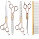 JASON Professional Dog Scissors Set 6 in 1 Fur Scissors for Dogs Set - 7 Inch Straight/Curved/Chunker Thinning Scissors with Ergonomic Handle, Rose Gold JASON Professional Dog Scissors Set 6 in 1 Fur Scissors for Dogs Set - 7 Inch Straight/Curved/Chunker Thinning Scissors with Ergonomic Handle, Rose Gold