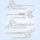 JASON Professional Dog Scissors Set 6 in 1 Fur Scissors for Dogs Set - 7 Inch Straight/Curved/Chunker Thinning Scissors with Ergonomic Handle, Rose Gold JASON Professional Dog Scissors Set 6 in 1 Fur Scissors for Dogs Set - 7 Inch Straight/Curved/Chunker Thinning Scissors with Ergonomic Handle, Rose Gold