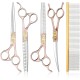 JASON Professional Dog Scissors Set 6 in 1 Fur Scissors for Dogs Set - 7 Inch Straight/Curved/Chunker Thinning Scissors with Ergonomic Handle, Rose Gold JASON Professional Dog Scissors Set 6 in 1 Fur Scissors for Dogs Set - 7 Inch Straight/Curved/Chunker Thinning Scissors with Ergonomic Handle, Rose Gold