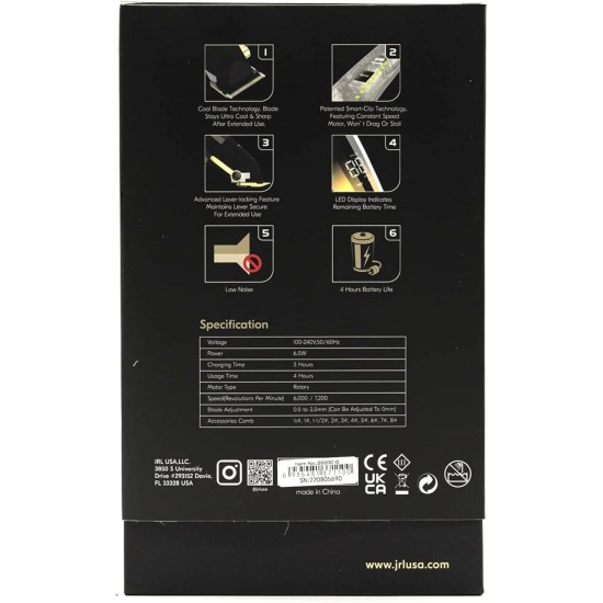 JRL 2020T Gold Professional Cordless Clippers JRL 2020T Gold Professional Cordless Clippers