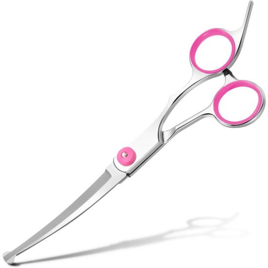 Jostift Dog Scissors, Curved Scissors, Dog Fur Scissors for Dogs and Cats, Professional Round Grooming Dog Scissors, Stainless Steel Grooming Scissors, Dog Grooming Scissors for Cats and Other Pets Jostift Dog Scissors, Curved Scissors, Dog Fur Scissors for Dogs and Cats, Professional Round Grooming Dog Scissors, Stainless Steel Grooming Scissors, Dog Grooming Scissors for Cats and Other Pets