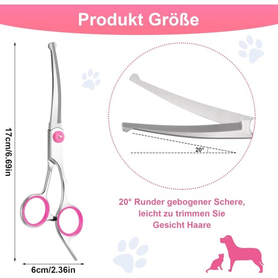 Jostift Dog Scissors, Fur Scissors for Dogs and Cats, Curved Scissors, Dog Scissors Set, Professional Round Grooming Scissors, Cat Grooming Scissors, Dog Grooming Scissors for Cats and Other Pets Jostift Dog Scissors, Fur Scissors for Dogs and Cats, Curved Scissors, Dog Scissors Set, Professional Round Grooming Scissors, Cat Grooming Scissors, Dog Grooming Scissors for Cats and Other Pets
