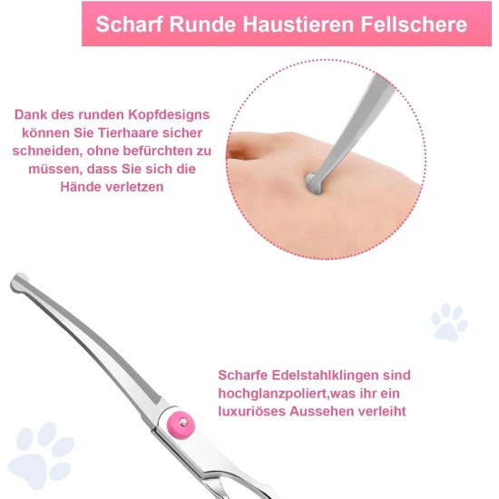 Jostift Dog Scissors, Fur Scissors for Dogs and Cats, Curved Scissors, Dog Scissors Set, Professional Round Grooming Scissors, Cat Grooming Scissors, Dog Grooming Scissors for Cats and Other Pets Jostift Dog Scissors, Fur Scissors for Dogs and Cats, Curved Scissors, Dog Scissors Set, Professional Round Grooming Scissors, Cat Grooming Scissors, Dog Grooming Scissors for Cats and Other Pets