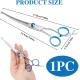 Joynine Dog Scissors, Curved Scissors for Pet Grooming, Scissors for Dogs, Curved Scissors for Grooming, 17 cm, Ideal for Cutting Dog and Cat Hair