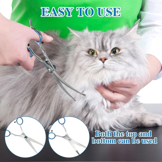 Joynine Dog Scissors, Curved Scissors for Pet Grooming, Scissors for Dogs, Curved Scissors for Grooming, 17 cm, Ideal for Cutting Dog and Cat Hair Joynine Dog Scissors, Curved Scissors for Pet Grooming, Scissors for Dogs, Curved Scissors for Grooming, 17 cm, Ideal for Cutting Dog and Cat Hair