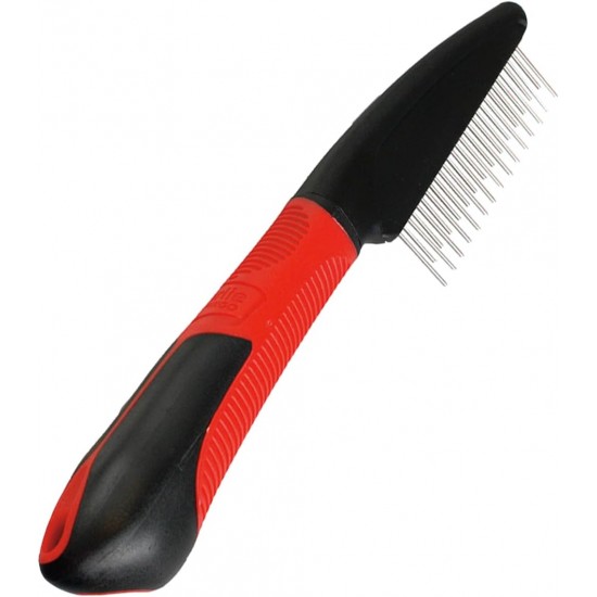 Karlie Grooming Comb with Rotating Teeth, Dog Combs, Medium, Rubber, Red/Black, 21 x 5.5 cm Karlie Grooming Comb with Rotating Teeth, Dog Combs, Medium, Rubber, Red/Black, 21 x 5.5 cm