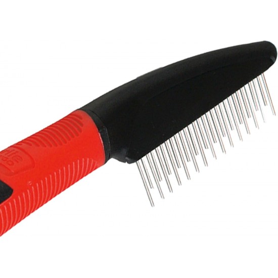 Karlie Grooming Comb with Rotating Teeth, Dog Combs, Medium, Rubber, Red/Black, 21 x 5.5 cm Karlie Grooming Comb with Rotating Teeth, Dog Combs, Medium, Rubber, Red/Black, 21 x 5.5 cm