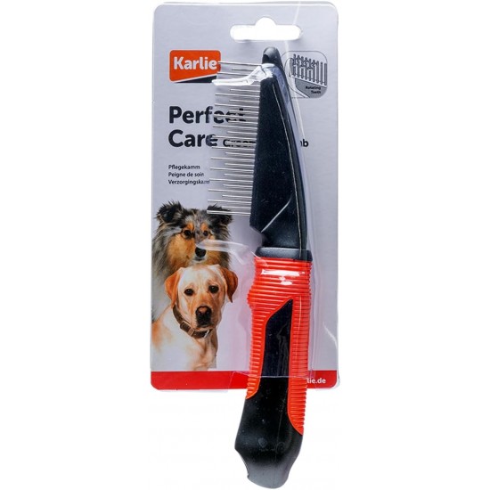 Karlie Grooming Comb with Rotating Teeth, Dog Combs, Medium, Rubber, Red/Black, 21 x 5.5 cm Karlie Grooming Comb with Rotating Teeth, Dog Combs, Medium, Rubber, Red/Black, 21 x 5.5 cm