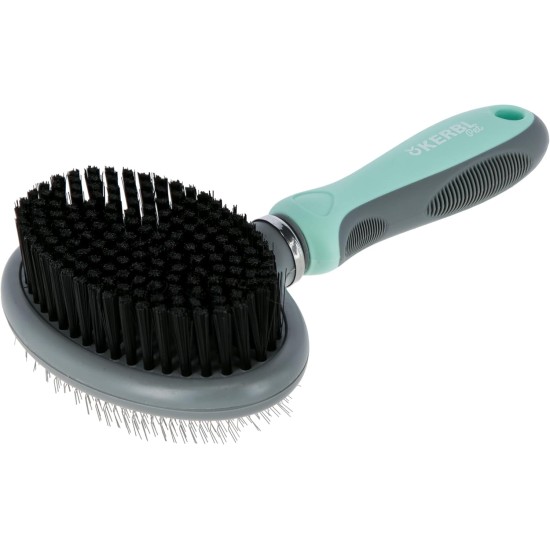 Kerbl 80050 Flexible Brush for Dogs and Cats (Double Brush with Flexible Brush Head, Adapts to Body Shape, Slicker Brush + Care Brush) Kerbl 80050 Flexible Brush for Dogs and Cats (Double Brush with Flexible Brush Head, Adapts to Body Shape, Slicker Brush + Care Brush)