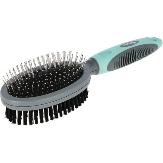Kerbl Pet Pet Double Brush with Protective Caps and Bristles Oval 24 cm Kerbl Pet Pet Double Brush with Protective Caps and Bristles Oval 24 cm