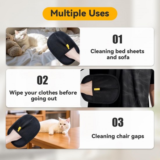 LIULINY 3 Stück Tierhaarentferner Handschuh, Pets Hair Remover Electrostatic Gloves, Reusable Fellmagnet Handschuh, 20 x 15 cm Zwei Wege Tierhaarentfernung, für Haustier Couch Möbel Teppich LIULINY 3 Stück Tierhaarentferner Handschuh, Pets Hair Remover Electrostatic Gloves, Reusable Fellmagnet Handschuh, 20 x 15 cm Zwei Wege Tierhaarentfernung, für Haustier Couch Möbel Teppich