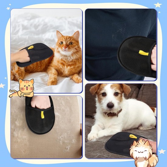 LYNBLY Pack of 2 Double-Sided Grooming Gloves for Pets, Fur Magnet Gloves, Pet Hair Remover Glove, Fur Magnet Static Removal Gloves for Pet Hair, for Washing, Hair Removal, Grooming LYNBLY Pack of 2 Double-Sided Grooming Gloves for Pets, Fur Magnet Gloves, Pet Hair Remover Glove, Fur Magnet Static Removal Gloves for Pet Hair, for Washing, Hair Removal, Grooming