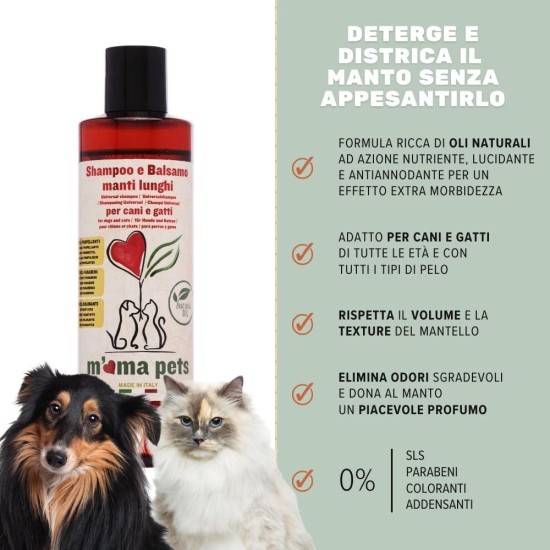M' MA PETS Shampoo + Balsam für Hunde und Katzen - Für sauberes, weiches und leichter kämmbares Fell - 250 Ml M' MA PETS Shampoo + Balsam für Hunde und Katzen - Für sauberes, weiches und leichter kämmbares Fell - 250 Ml