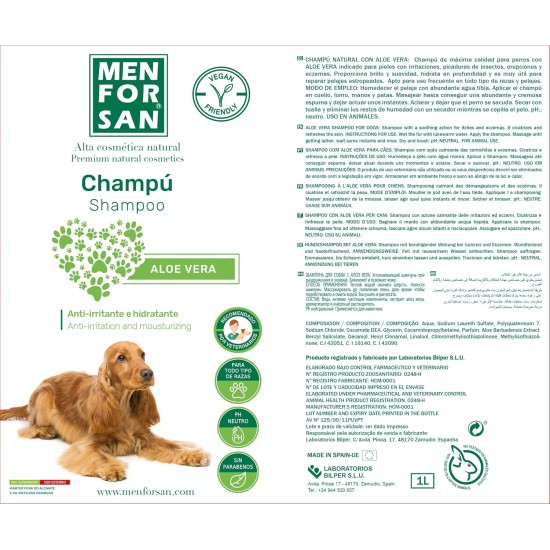 MENFORSAN Aloe Vera Dog Shampoo 1 Litre Pack of 2 Green MENFORSAN Aloe Vera Dog Shampoo 1 Litre Pack of 2 Green