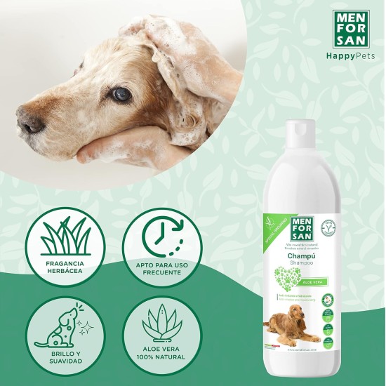 MENFORSAN Aloe Vera Dog Shampoo 1 Litre Pack of 2 Green MENFORSAN Aloe Vera Dog Shampoo 1 Litre Pack of 2 Green