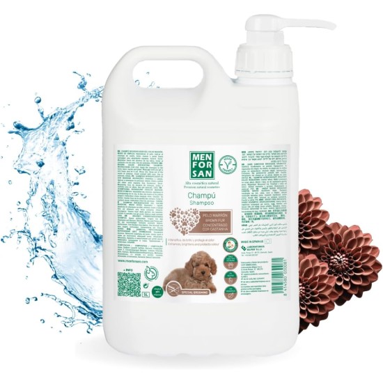 MENFORSAN Brown Hair Shampoo for Dogs Colour Intensification Shine Enhancer Removes Orange Tones Deep Moisturiser 5 L MENFORSAN Brown Hair Shampoo for Dogs Colour Intensification Shine Enhancer Removes Orange Tones Deep Moisturiser 5 L