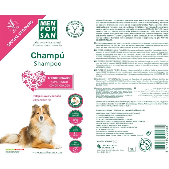 MENFORSAN Dog Shampoo Conditioner 1 Litre - Pack of 2 MENFORSAN Dog Shampoo Conditioner 1 Litre - Pack of 2