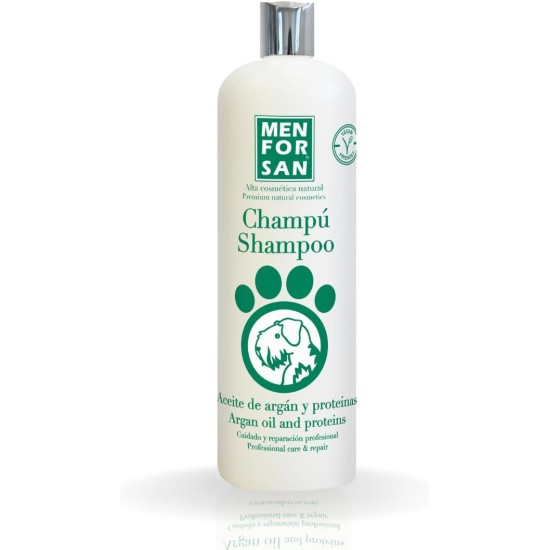 MENFORSAN Dog Shampoo with Silk Proteins and Argan Oil 1L Revitalises Pet Coat MENFORSAN Dog Shampoo with Silk Proteins and Argan Oil 1L Revitalises Pet Coat