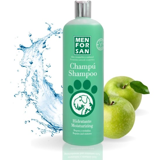 MENFORSAN Moisturising Shampoo for Dogs Intensive Moisture Provides Shine Revitalises and Repairs Eliminates Bad Odours Apple 1L MENFORSAN Moisturising Shampoo for Dogs Intensive Moisture Provides Shine Revitalises and Repairs Eliminates Bad Odours Apple 1L