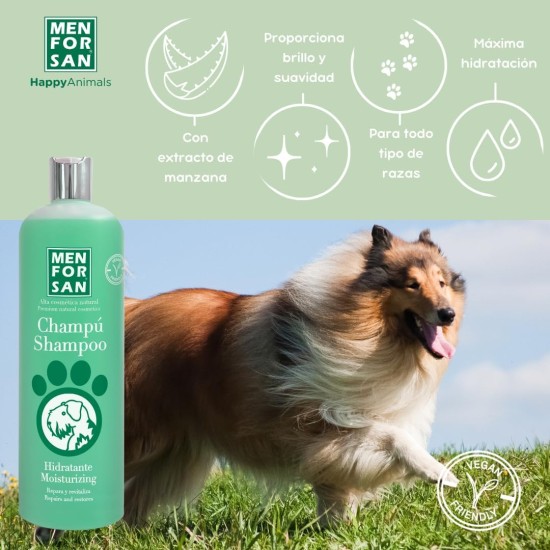 MENFORSAN Moisturising Shampoo for Dogs Intensive Moisture Provides Shine Revitalises and Repairs Eliminates Bad Odours Apple 1L MENFORSAN Moisturising Shampoo for Dogs Intensive Moisture Provides Shine Revitalises and Repairs Eliminates Bad Odours Apple 1L