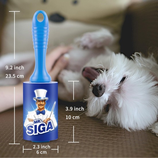MR.SIGA Extra Sticky Lint Roller, Lint Roller, Lint Remover, Pet Hair Lint Roller with Easy Tear Sheets, 450 Sheets Total, Pack of 5, Blue MR.SIGA Extra Sticky Lint Roller, Lint Roller, Lint Remover, Pet Hair Lint Roller with Easy Tear Sheets, 450 Sheets Total, Pack of 5, Blue