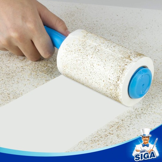 MR.SIGA Extra Sticky Lint Roller, Lint Roller, Lint Remover, Pet Hair Lint Roller with Easy Tear Sheets, 450 Sheets Total, Pack of 5, Blue MR.SIGA Extra Sticky Lint Roller, Lint Roller, Lint Remover, Pet Hair Lint Roller with Easy Tear Sheets, 450 Sheets Total, Pack of 5, Blue