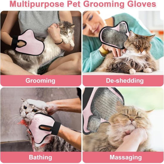 Makife Pet Grooming Glove, Deshedding Gloves for Dogs, Cats, Grooming Glove for Dogs, Cats and Horses, Green Makife Pet Grooming Glove, Deshedding Gloves for Dogs, Cats, Grooming Glove for Dogs, Cats and Horses, Green
