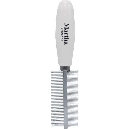 Martha Stewart For Pets Double Sided Comb for Dogs | 2-in-1 Dog Grooming Comb with Stainless Steel Pins | Wet or Dry Brush for Small Dogs | Dog Grooming Accessories, Dog Hair Brush, Dog Comb Martha Stewart For Pets Double Sided Comb for Dogs | 2-in-1 Dog Grooming Comb with Stainless Steel Pins | Wet or Dry Brush for Small Dogs | Dog Grooming Accessories, Dog Hair Brush, Dog Comb