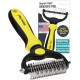 Maxpower Planet Pet Grooming Brush - Double Sided Shedding and Dematting Undercoat Rake Comb for Dogs and Cats, Extra Wide, Yellow Maxpower Planet Pet Grooming Brush - Double Sided Shedding and Dematting Undercoat Rake Comb for Dogs and Cats, Extra Wide, Yellow