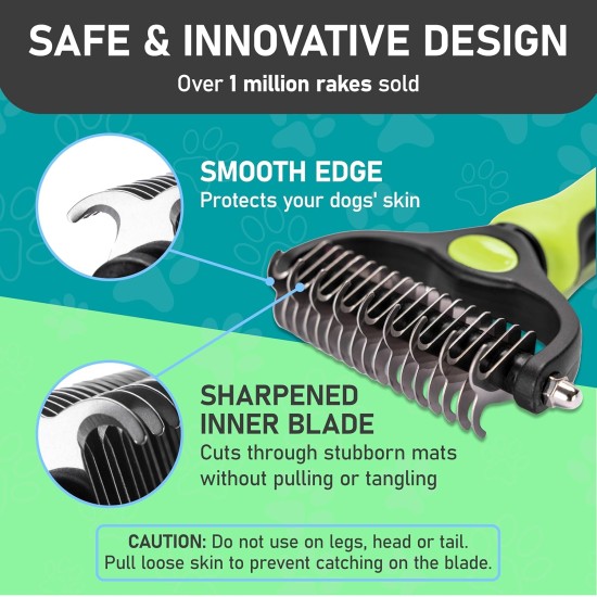 Maxpower Planet Pet Grooming Brush - Double Sided Shedding and Dematting Undercoat Rake Comb for Dogs and Cats, Extra Wide, Yellow Maxpower Planet Pet Grooming Brush - Double Sided Shedding and Dematting Undercoat Rake Comb for Dogs and Cats, Extra Wide, Yellow