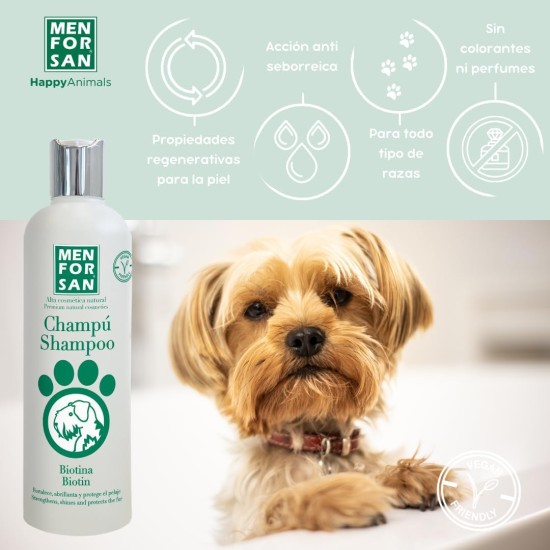 Menforsan Biotin Shampoo for Dogs, Regenerates Coat, Strengthens Hair Roots, Prevents Seborrheic Dermatitis, Shines 300 ml Menforsan Biotin Shampoo for Dogs, Regenerates Coat, Strengthens Hair Roots, Prevents Seborrheic Dermatitis, Shines 300 ml
