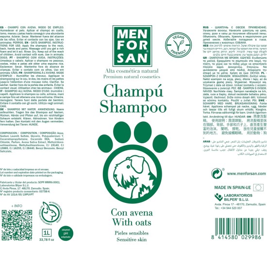 Menforsan Dog Shampoo with Oatmeal | Softening and Soothing Effect | For Sensitive and Sensitive Skin | 100% Natural Oats | Mild Fragrance | 300 ml Menforsan Dog Shampoo with Oatmeal | Softening and Soothing Effect | For Sensitive and Sensitive Skin | 100% Natural Oats | Mild Fragrance | 300 ml